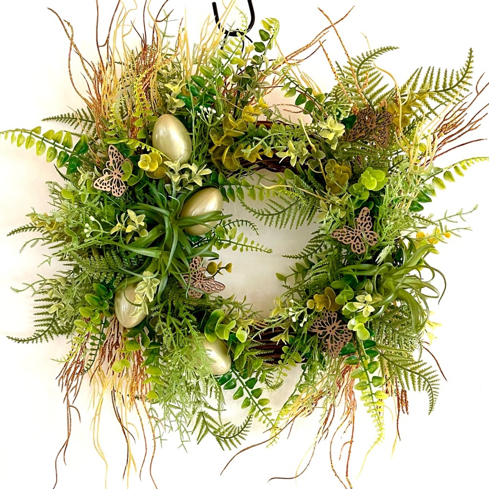 Egg, butterfly spring wreath